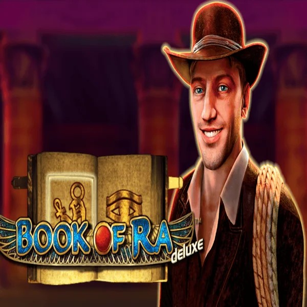 Book of Ra Deluxe game by Novomatic – logo hosted on Slotmonkey Casino