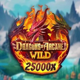 Dragons of Arcane Wild slot logo by Foxium at Slotmonkey Casino